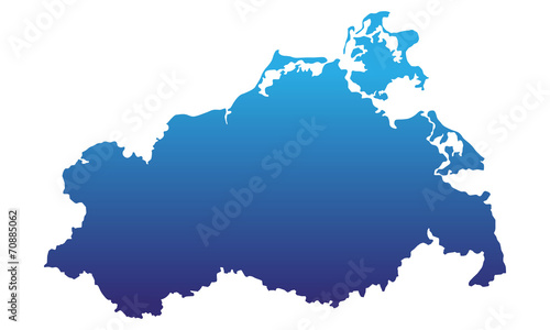 Mecklenburg Vorpommern in blau