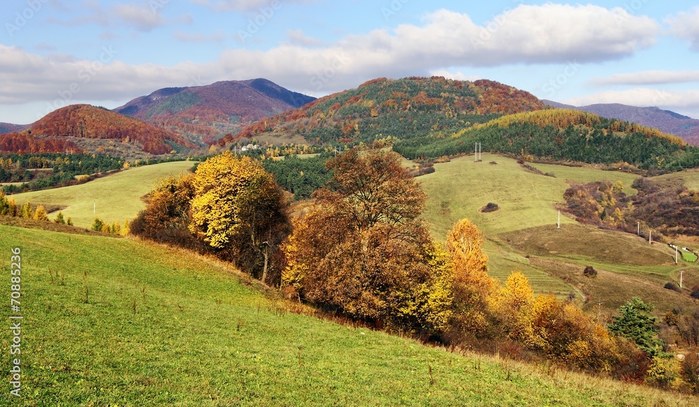 autumnal view of strazov mount in strazovske vrchy