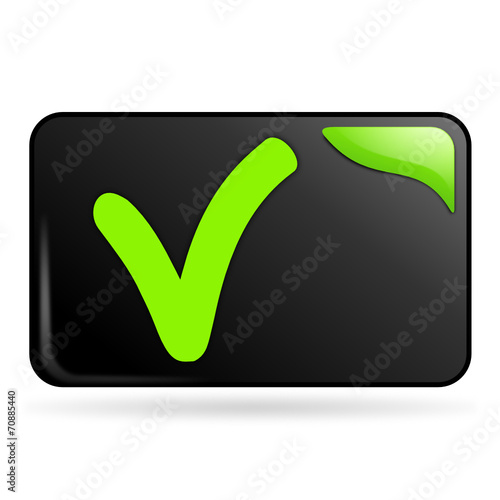 cocher sur bouton web rectangle vert