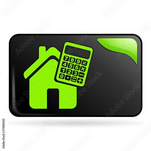 immobilier sur bouton web rectangle vert