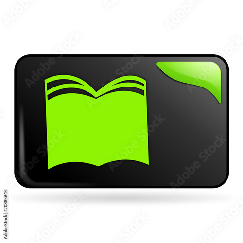livre sur bouton web rectangle vert