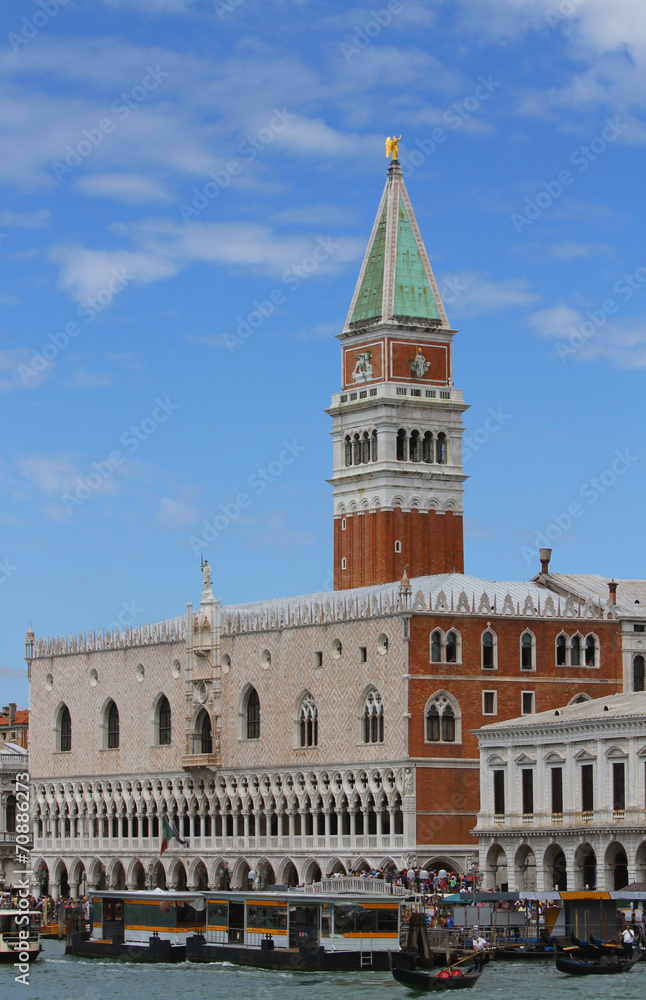 lagoon of Venice with the bell tower of Saint Mark and San Zacca