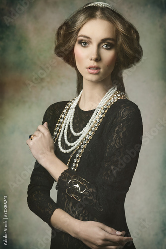 beauty dame with antique style