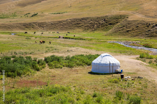 Kazakh yurt in Assy plateau in Tien-Shan mountain, Kazakhstan