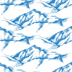 Papier peint photo Paysage patrons Sommets enneigés motif graphique épuré  © Marina Gorskaya