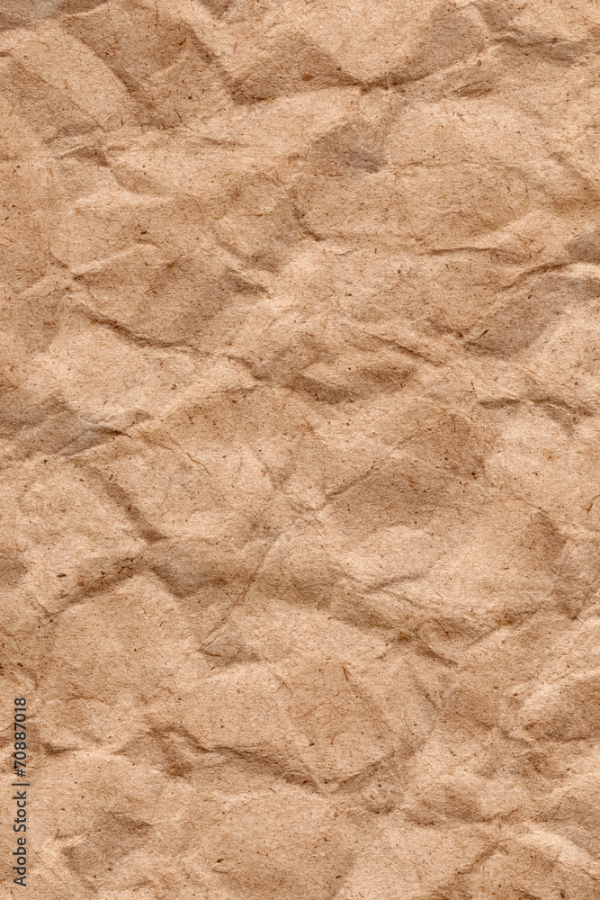 Fototapeta premium Recycle Brown Kraft Paper Crumpled Grunge Texture