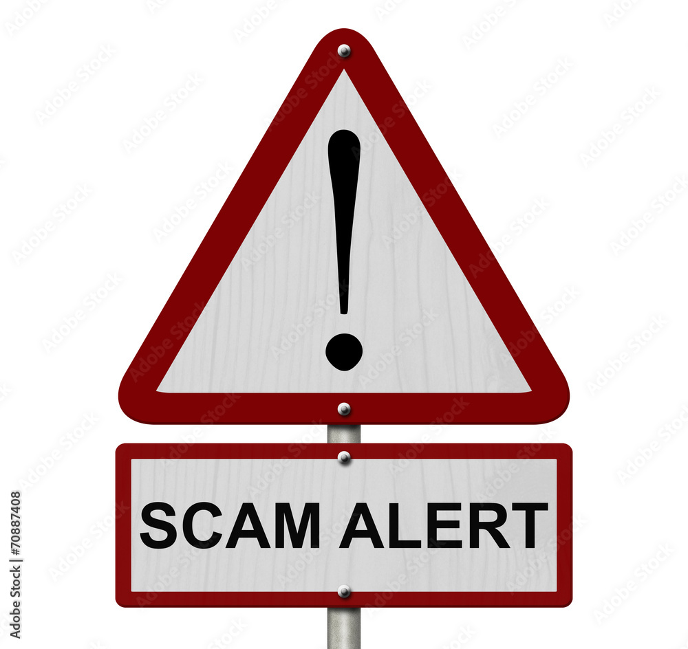 Scam Alert Caution Sign Scam Alert Caution Sign