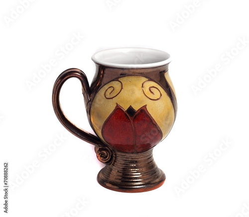 stylish modern cup with floral pattern