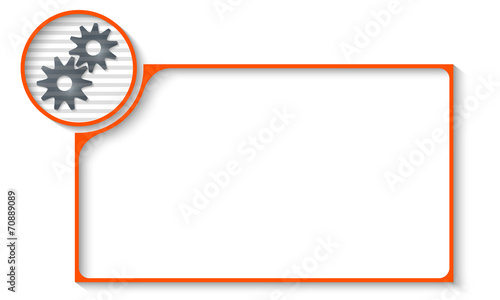 red frame for any text with cogwheels