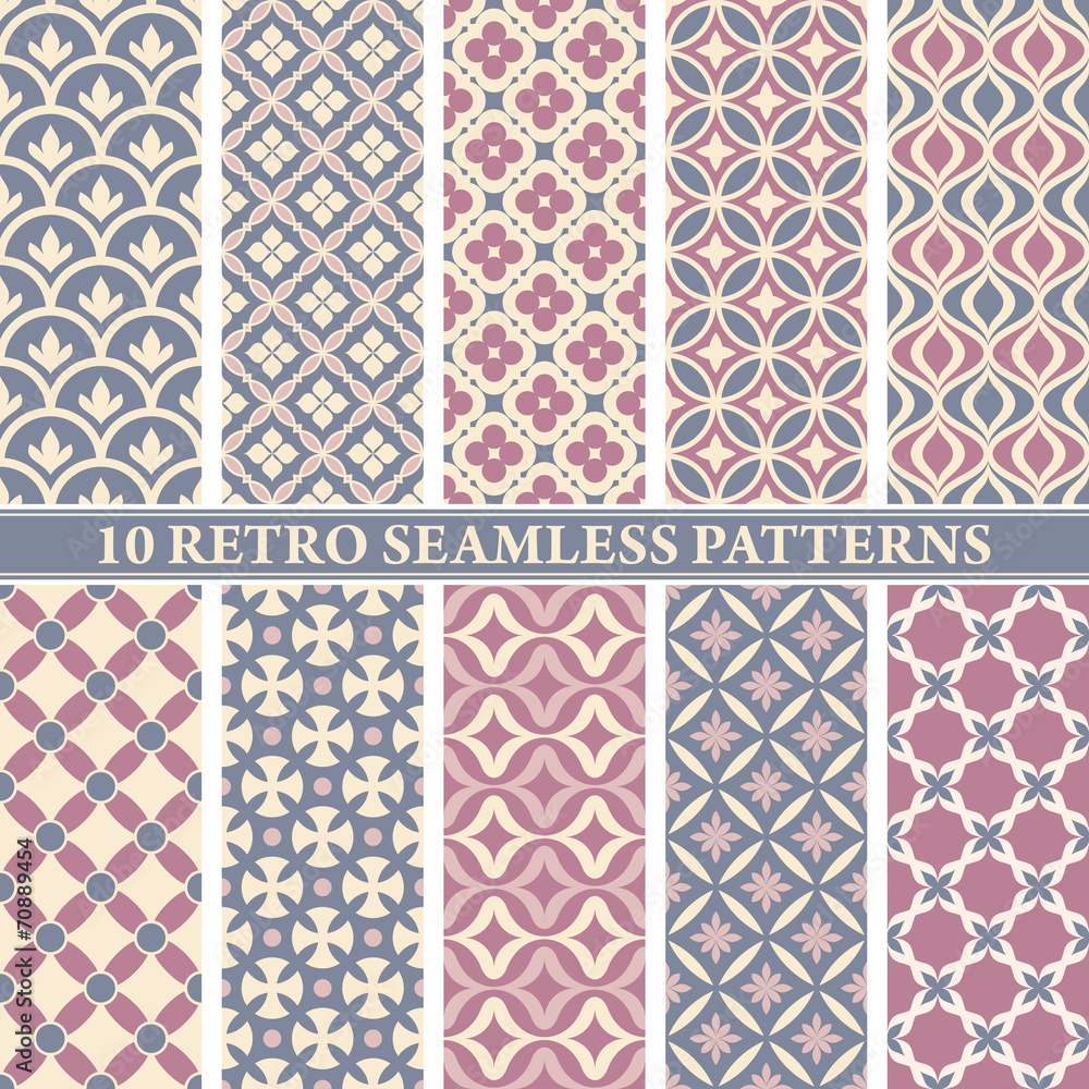 set of 10 retro seamless patterns set of 10 retro seamless patterns