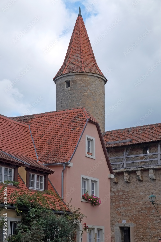 Obraz premium Stadtmauer in Rothenburg