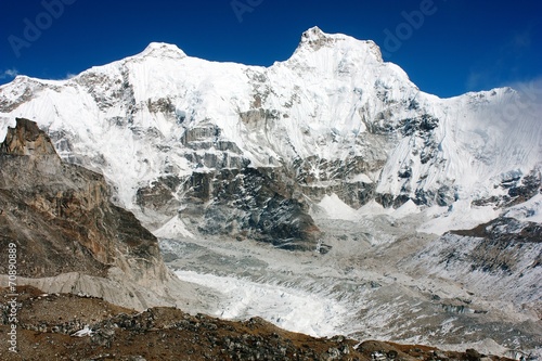 hungchhi peak and Chumbu peak above Ngozumba glacier