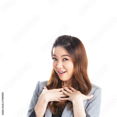 Excited beauty woman