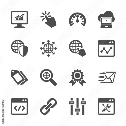 network and search engine optimization icon set, vector eps10