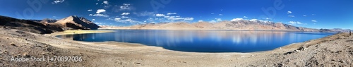panoramic view of Tso Moriri lake photo