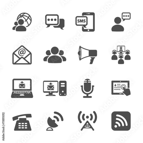 communication icon set, vector eps10
