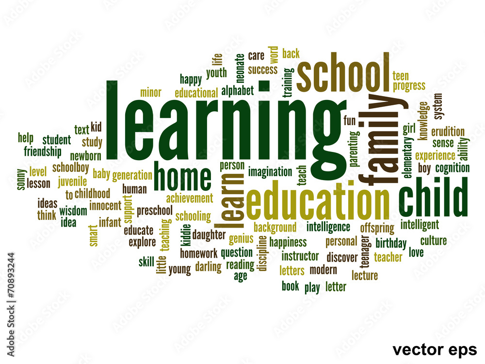 Vector conceptual education word cloud Vector conceptual education word cloud