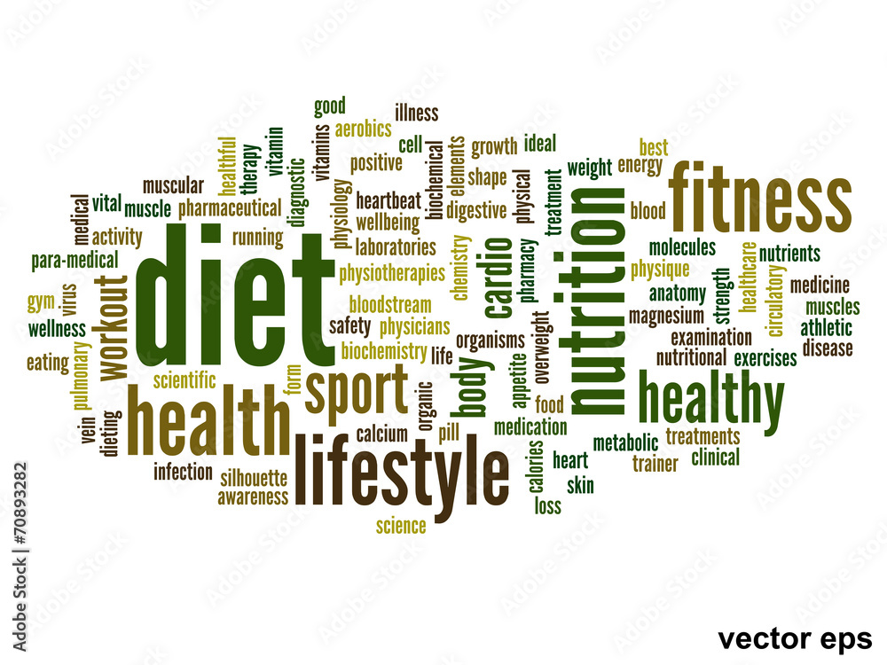 Vector conceptual health word cloud Vector conceptual health word cloud