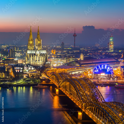 Cologne at dusk