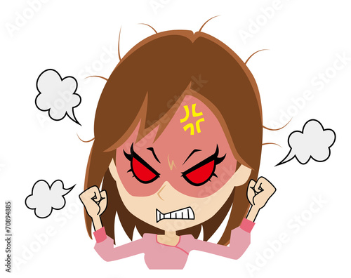 憤慨する若い女性