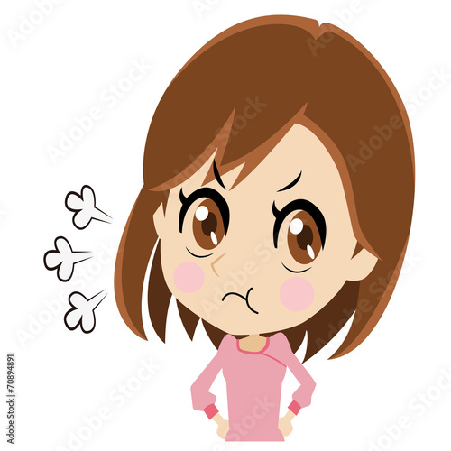 不機嫌な若い女性