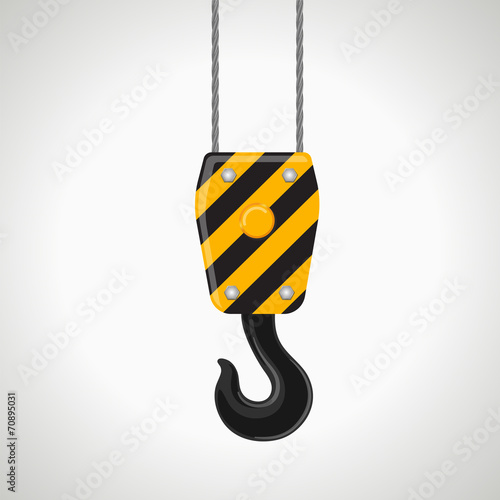 construction crane hook vector icon on white background