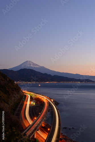Landscape of the Satta pass at dawn in Shizuoka, Japan photo