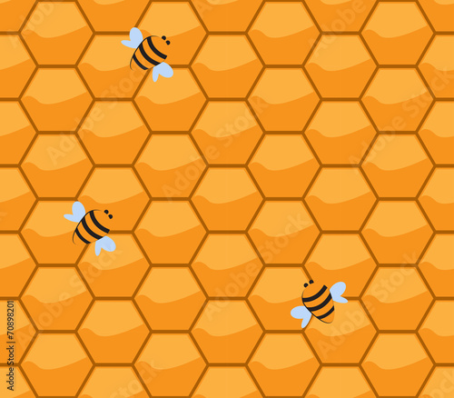 orenge honneycomb with bee