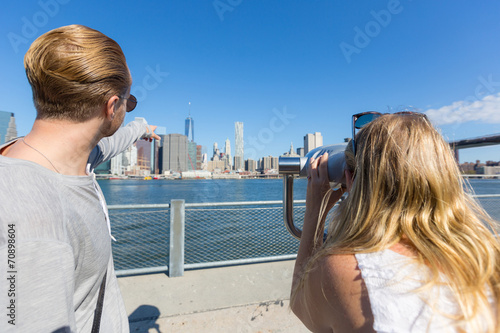 Caucasian Couple Visiting New York