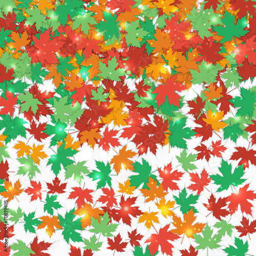 Frame fallen maple leaves. Autumn background. Vector.