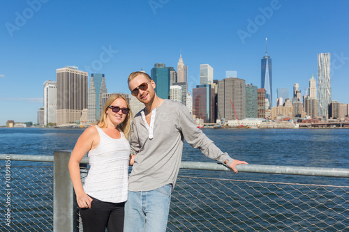 Caucasian Couple Visiting New York
