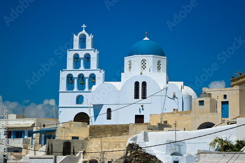 Orthodox Church in Pyrgos, Santorini, Greece.
