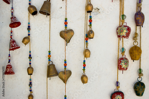 Traditional home-made decorations on Santorini, Greece. photo