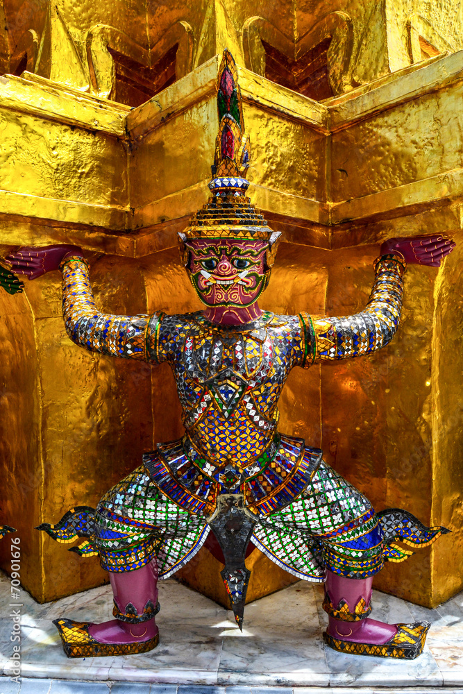 guardian the buddhist temple in the grand palace, Bangkok