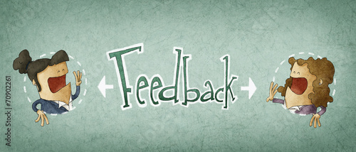 concept of feedback, illustration of two businessman