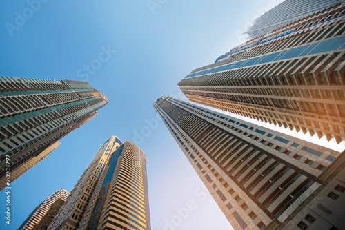 skyscraper against sky ; building glass background