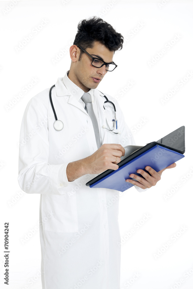 medical doctor with stethoscope and tablet medical doctor with stethoscope and tablet