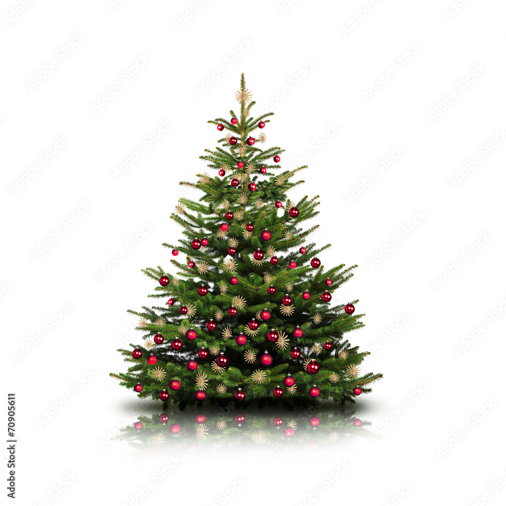 Weihnachtsbaum mit Roten Kugeln StockFoto Adobe Stock