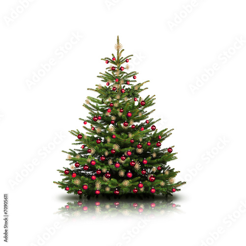 Weihnachtsbaum mit Roten Kugeln