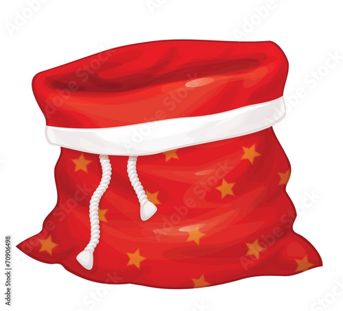 Vector Santa Claus bag isolated.