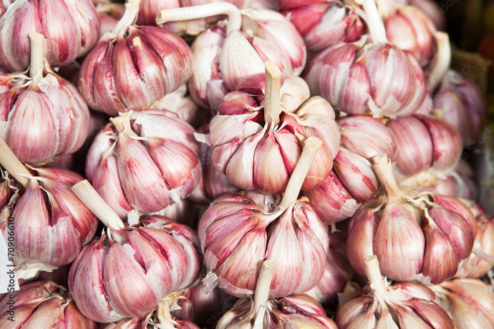 Garlics at market.