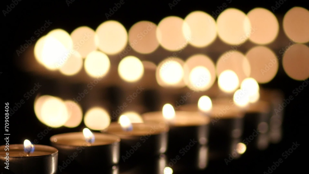 Many Candles light on black background Many Candles light on black background