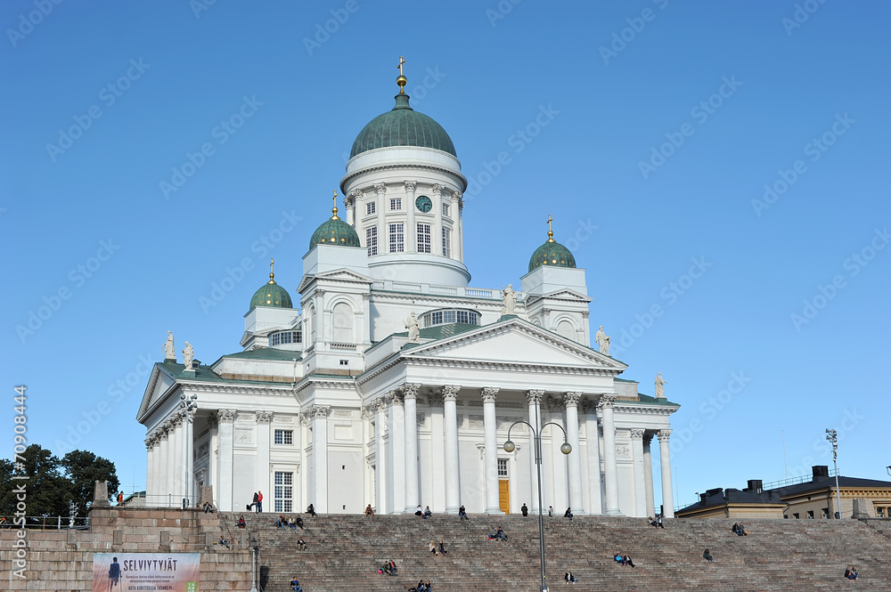 Helsinki, Finland, 28 September: urban life around the Cathedral Helsinki, Finland, 28 September: urban life around the Cathedral