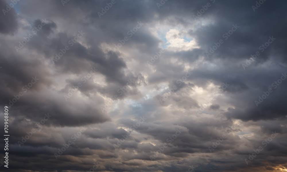 Natural background: stormy sky