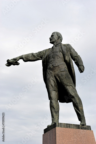 Moscow square and the monument to Lenin in St. Petersburg  Russi