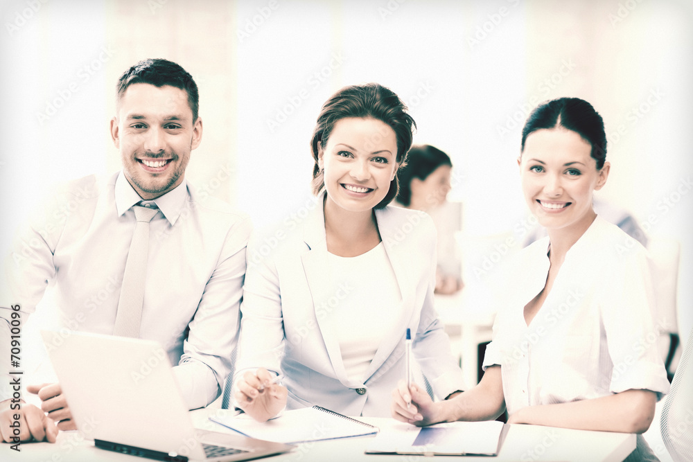 business team discussing something in office business team discussing something in office
