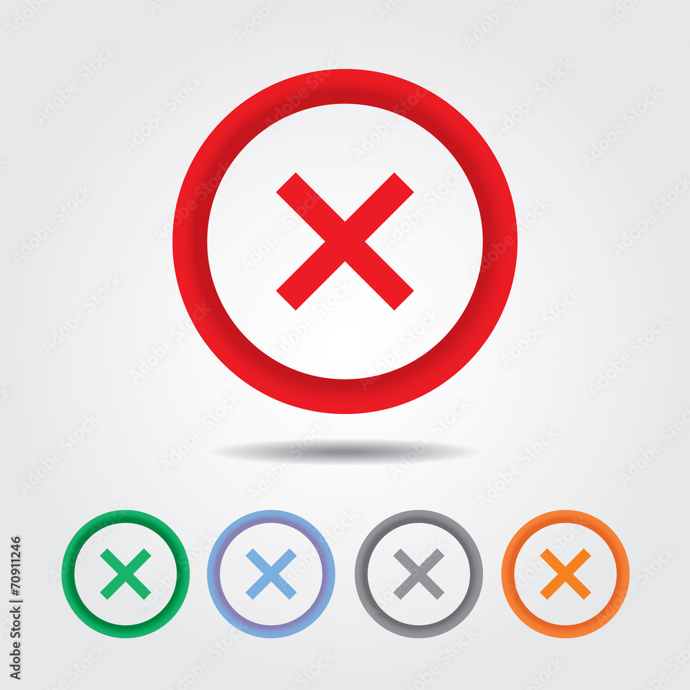 Fototapeta premium Wrong mark icon , Cross sign