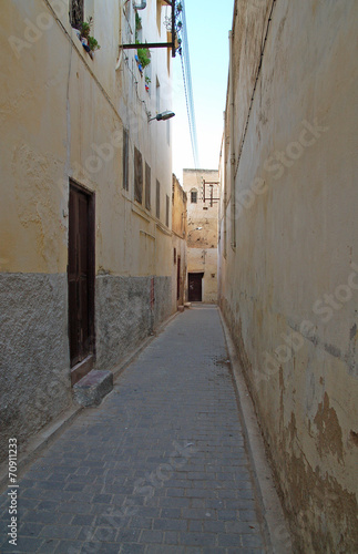 Narrow street in Fes, Morocco