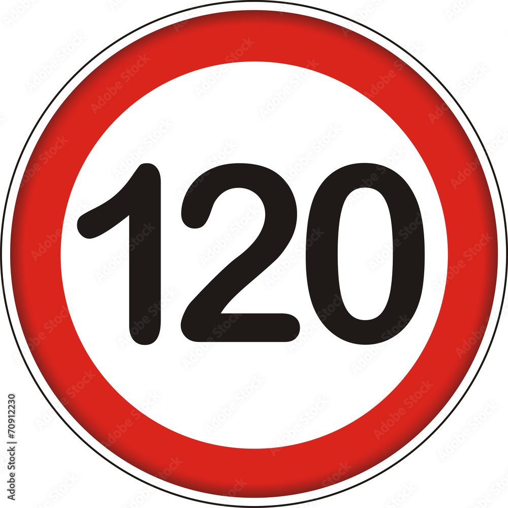 Verkehrsschild, 120 Verkehrsschild, 120