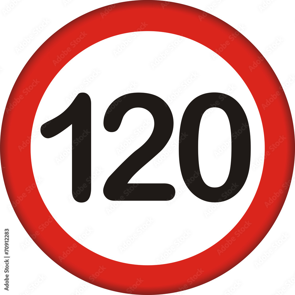 Verkehrsschild, 120 Verkehrsschild, 120